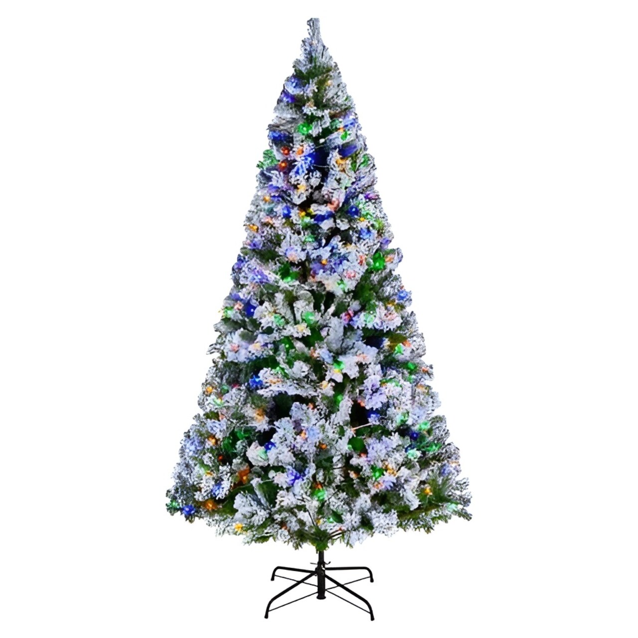 Green-White PVC 7.2ft Pre-Lit Christmas Tree with 470 LED Lights
